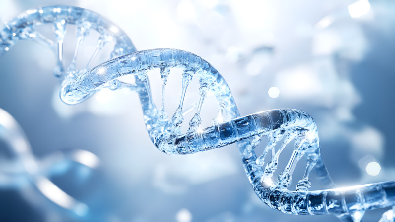 蓝色DNA 和细胞结构生物科技概念